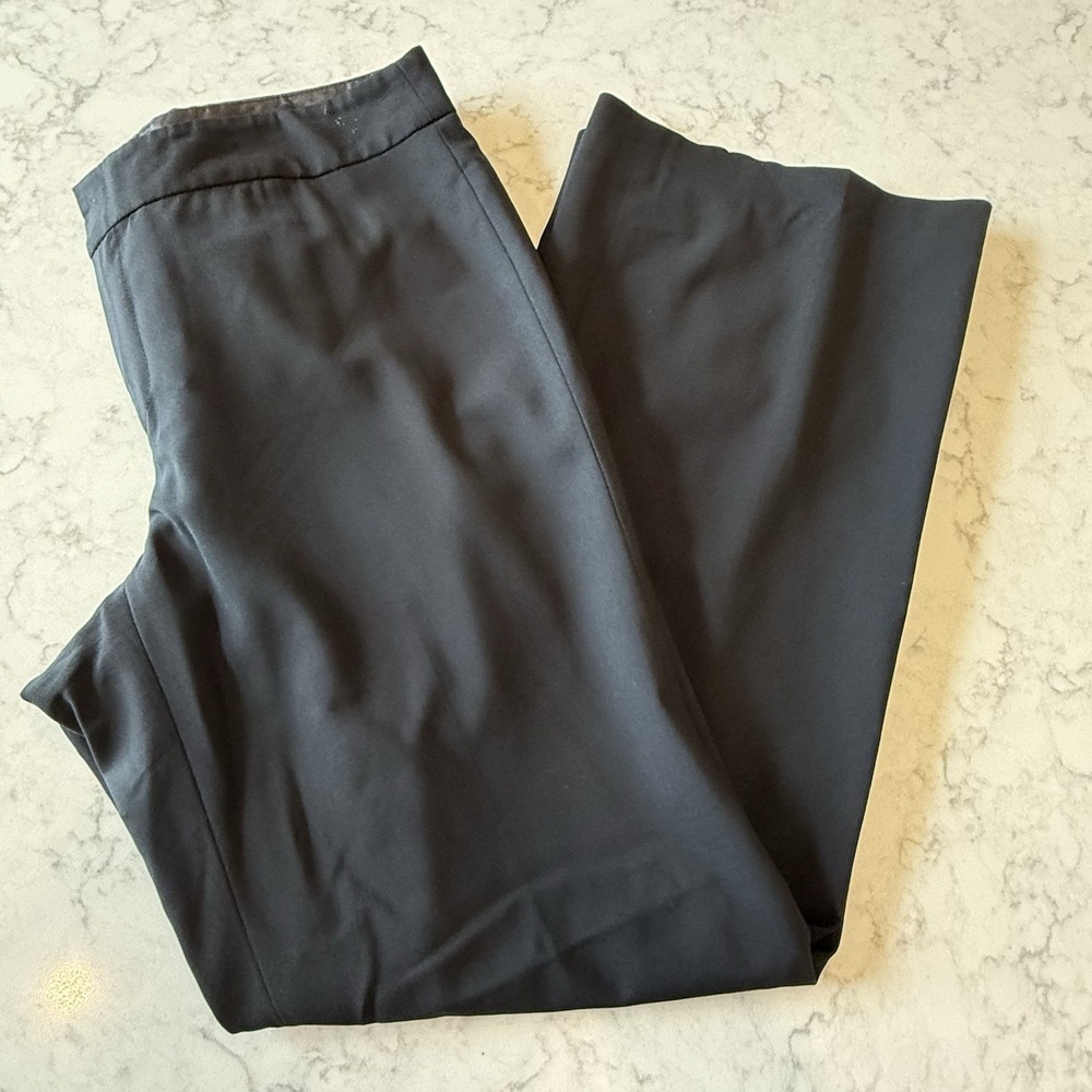 Banana Republic Straight Leg Stretch Wool Dress Pants Black Career Women's 12